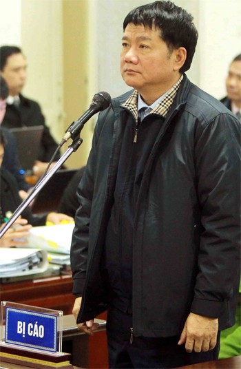Ông Đinh La Thăng tại phiên xử ngày 11/1. Ảnh: TTXVN