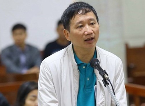 Bị cáo Trịnh Xuân Thanh trong phiên tòa chiều 25/1. Ảnh: TTXVN