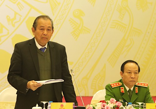 Phó thủ tướng Thường trực Trương Hoà Bình phát biểu tại hội nghị ngày 29/1.