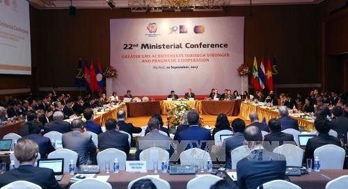Hội nghị Bộ trưởng các nước Tiểu vùng sông Mekong mở rộng lần thứ 22, tổ chức ngày 20/9/2017. Ảnh: TTXVN