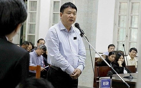 Bị cáo Đinh La Thăng tại phiên tòa xét xử vụ PVN mất 800 tỷ đồng. (Ảnh: TTXVN)