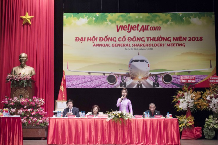Quang cảnh Đại hội đồng cổ đông thường niên năm 2018 của Công ty cổ phần Hàng không Vietjet.