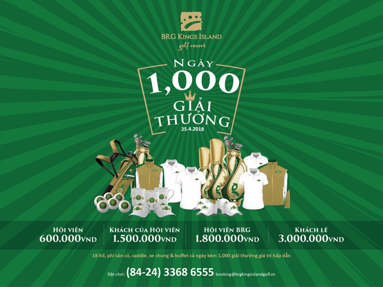 1000 giải thưởng trong ngày kỷ niệm BRG Kings Island Golf Resort tròn 25 tuổi