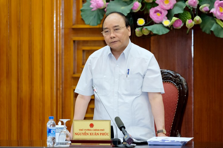 Thủ tướng Nguyễn Xuân Phúc phát biểu tại buổi cuộc làm việc. Ảnh: VGP
