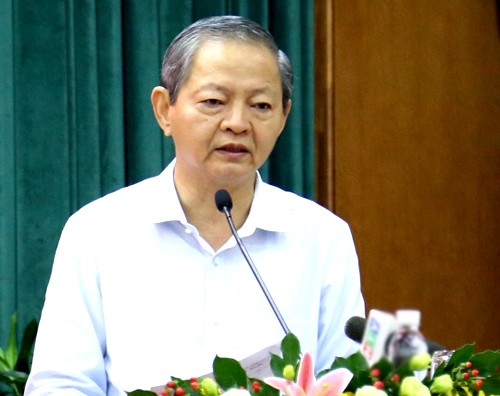 Ông Lê Văn Khoa phát biểu trước khi từ nhiệm.