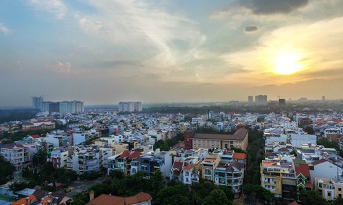 Nhà phố tại khu Nam Sài Gòn.