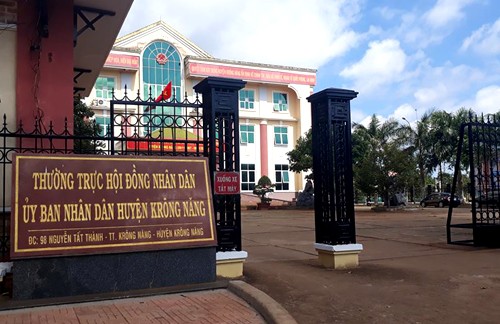 Trụ sở UBND huyện Krông Năng, nơi ông Sáu từng công tác. 