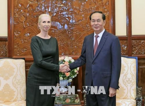 Chủ tịch nước Trần Đại Quang tiếp Đại sứ Vương quốc Na Uy. Ảnh: TTXVN
