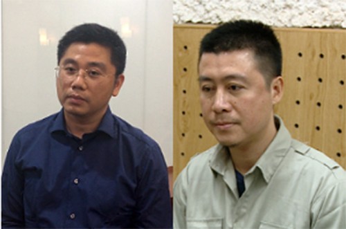 Nguyễn Văn Dương và Phan Sào Nam (từ trái qua phải) được xác định là chủ mưu đường dây đánh bạc nghìn tỷ xuyên quốc gia.