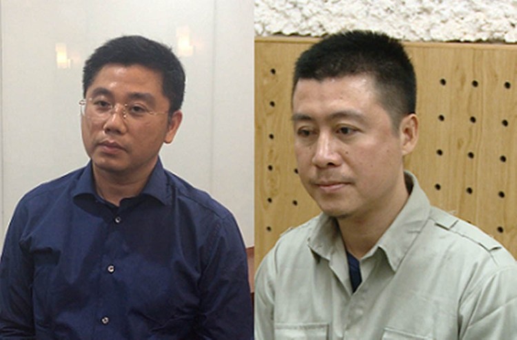 Bị can Nguyễn Văn Dương (trái) và Phan Sào Nam