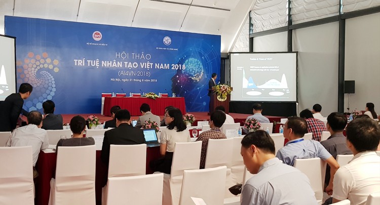 Quang cảnh Hội thảo Trí tuệ nhân tạo (AI Việt Nam 2018). Ảnh: Nguyệt Minh