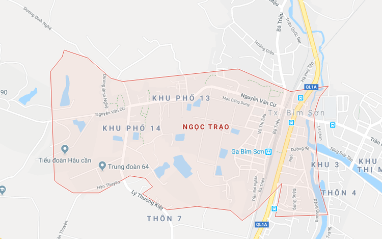 Phường Ngọc Trạo, thị xã Bỉm Sơn nằm sát quốc lộ 1A