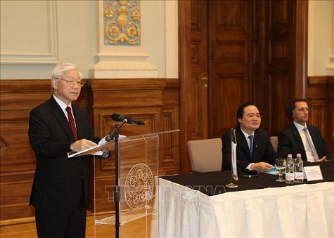 Tổng Bí thư Nguyễn Phú Trọng phát biểu tại Hội nghị - Ảnh: TTXVN