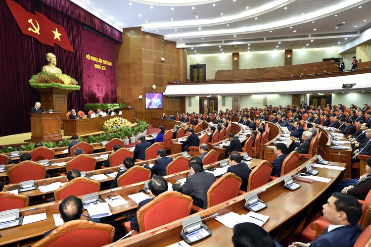 Hội nghị Trung ương 8 (khóa XII) chính thức khai mạc sáng 2/10 tại Hà Nội. Ảnh: VGP