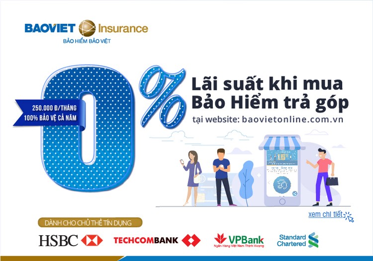 Bảo hiểm Bảo Việt ưu đãi mua bảo hiểm trả góp lãi suất 0%