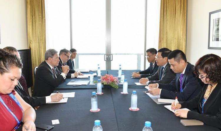 Phó Thủ tướng, Bộ trưởng Ngoại giao Phạm Bình Minh gặp Bộ trưởng Ngoại giao New Zealand Winston Raymond Peters.