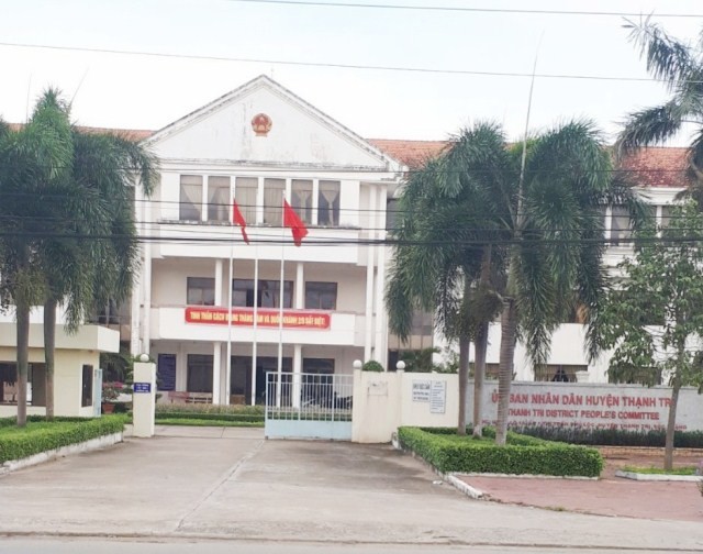 UBND huyện Thạnh Trị, nơi ông Mai Thanh Ngon làm Chủ tịch huyện.