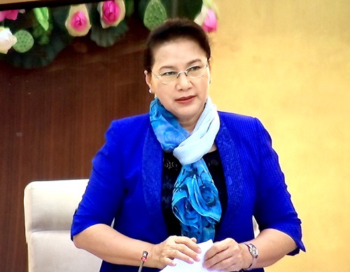 Chủ tịch Quốc hội Nguyễn Thị Kim Ngân phát biểu tại phiên khai mạc. Ảnh: VGP