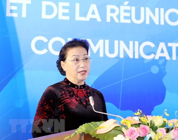 Chủ tịch Quốc hội Nguyễn Thị Kim Ngân phát biểu khai mạc Hội nghị. Ảnh: TTXVN