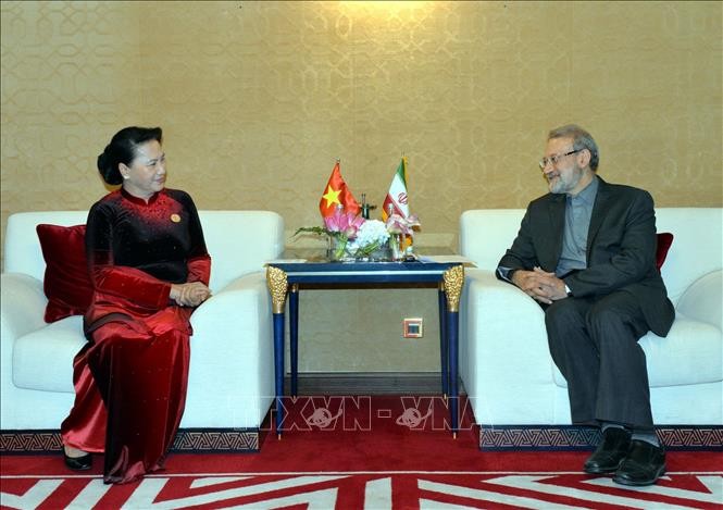 Chủ tịch Quốc hội Nguyễn Thị Kim Ngân và Chủ tịch Quốc hội Iran Ali Ardeshir Larijani
