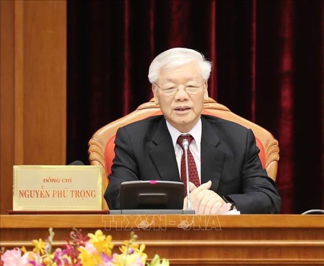 Tổng Bí thư, Chủ tịch nước Nguyễn Phú Trọng phát biểu bế mạc Hội nghị Trung ương 10.