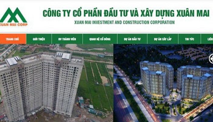 Trang web của Công ty Cổ phần Đầu tư và Xây dựng Xuân Mai (Xuan Mai Corp).