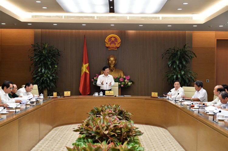 Phó Thủ tướng Trịnh Đình Dũng phát biểu tại buổi họp. Ảnh: VGP
