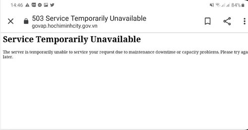 Hàng loạt website các sở ngành, quận huyện ở TP HCM không thể truy cập hôm nay.