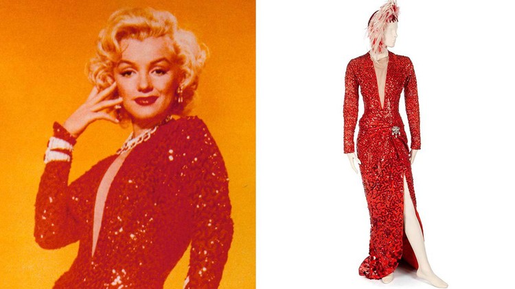Marilyn Monroe và chiếc váy nổi tiếng cô mặc trong phim Gentlemen Prefer Blondes năm 1953 - Ảnh: The Hollywood Reporter