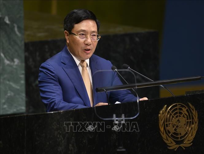 Phó Thủ tướng, Bộ trưởng Ngoại giao Phạm Bình Minh phát biểu tại phiên thảo luận cấp cao Khóa họp thứ 74 Đại hội đồng Liên Hợp Quốc