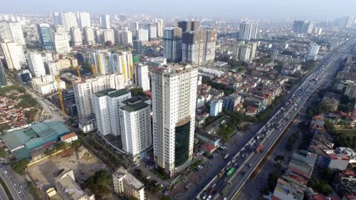Một khu vực tập trung nhiều dự án chung cư của Hà Nội.