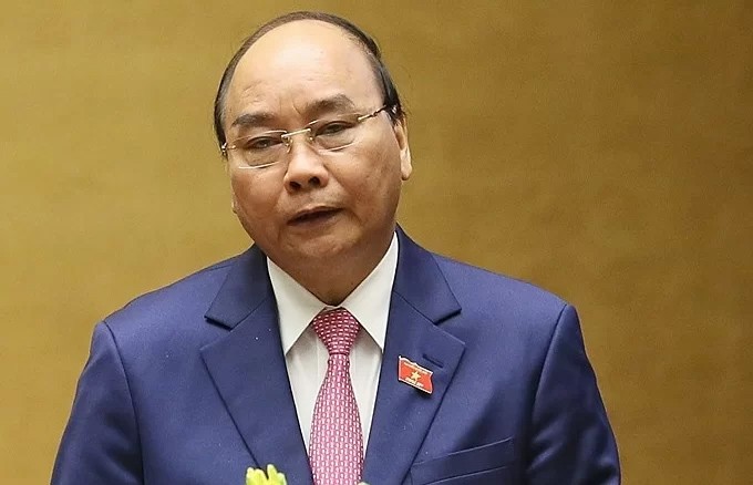 Thủ tướng Nguyễn Xuân Phúc phát biểu tại kỳ họp Quốc hội thứ 8. Ảnh: VGP