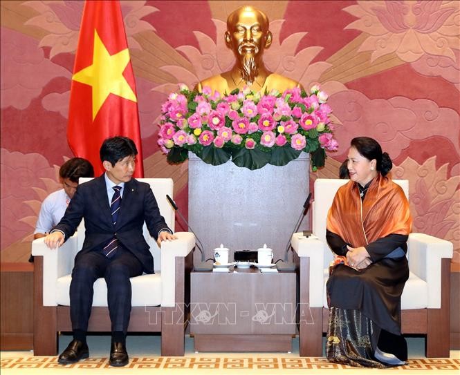 Chủ tịch Quốc hội Nguyễn Thị Kim Ngân và Thống đốc Ichita Yamamoto. Ảnh: TTXVN