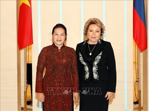 Chủ tịch Quốc hội Nguyễn Thị Kim Ngân và Chủ tịch Hội đồng Liên bang Nga Valentina Matvienko - Ảnh: TTXVN