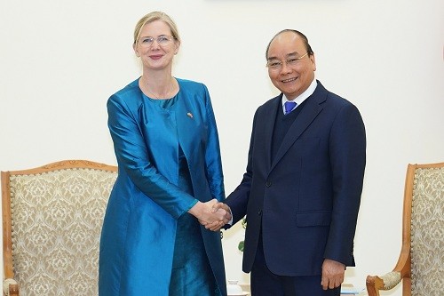 Thủ tướng Nguyễn Xuân Phúc tiếp Đại sứ Thụy Điển tại Việt Nam Ann Mawe - Ảnh: VGP