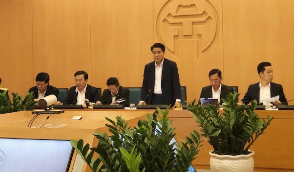 Chủ tịch UBND Thành phố Nguyễn Đức Chung kết luận cuộc họp Ban chỉ đạo phòng chống dịch Covid-19.