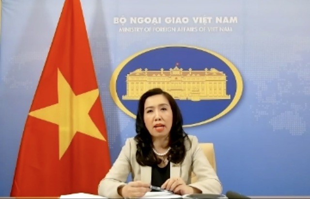 Người phát ngôn Bộ Ngoại giao Việt Nam Lê Thị Thu Hằng chủ trì cuộc họp báo chiều 9/4/2020.