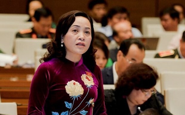Bà Nguyễn Thị Thanh tại nghị trường. Ảnh: Trung tâm báo chí Quốc hội