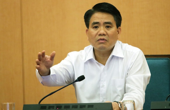 Chủ tịch UBND TP Hà Nội Nguyễn Đức Chung phát biểu tại họp Ban chỉ đạo phòng, chống dịch thành phố.