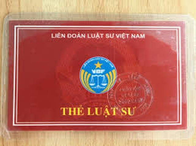Thẻ luật sư do Liên đoàn Luật sư Việt Nam cấp (Ảnh minh họa).