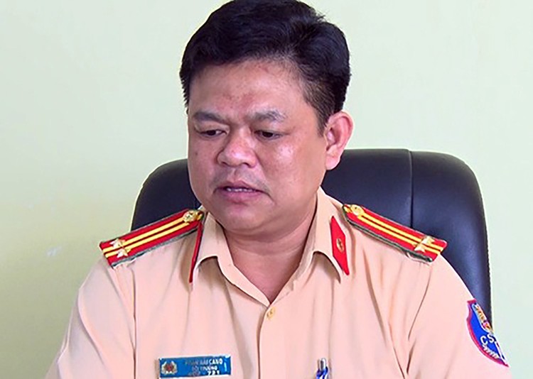 Trung tá Phạm Hải Cảng tại trụ sở CSGT số 2 năm 2019. 