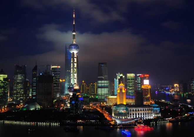 Hình ảnh thành phố Thượng Hải hào nhoáng về đêm