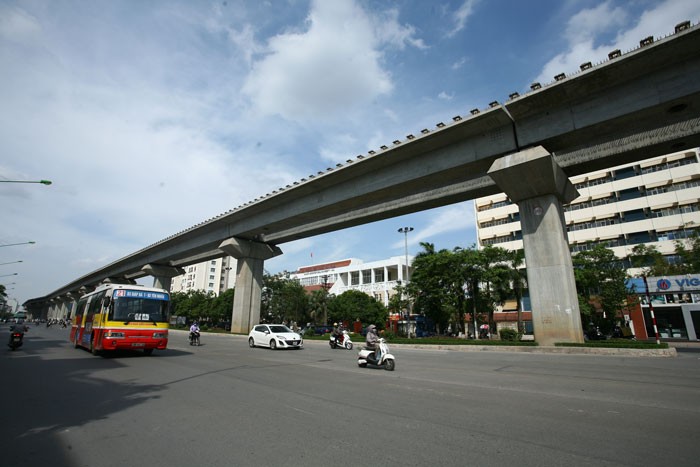 Dự án Tuyến đường sắt đô thị Hà Nội, tuyến Cát Linh - Hà Đông đã cơ bản hoàn thành. Ảnh: Nhã Chi
