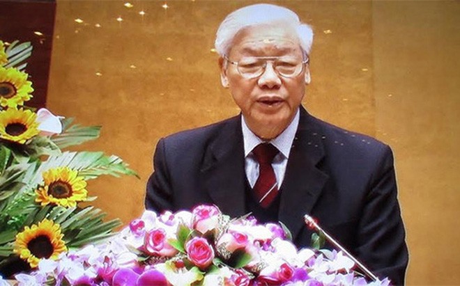 Tổng bí thư Nguyễn Phú Trọng phát biểu khai mạc toàn quốc triển khai công tác bầu cử, sáng 2/2.