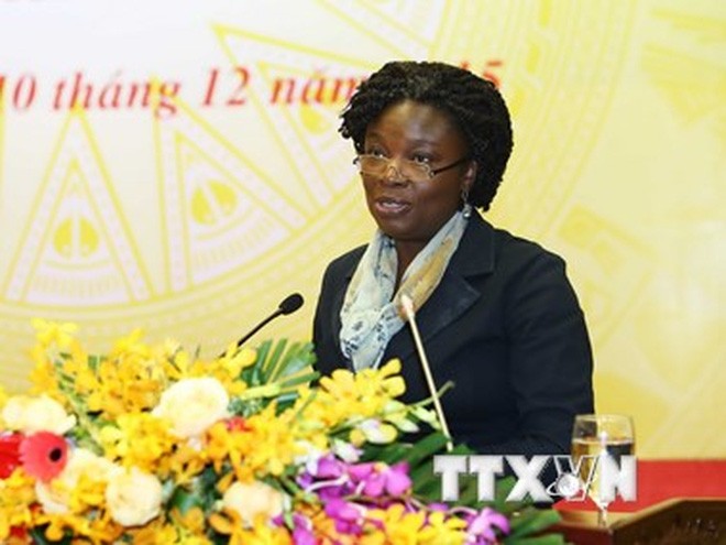 Bà Victoria Kwakwa, Giám đốc quốc gia, Ngân hàng thế giới tại Việt Nam. (Ảnh: An Đăng/TTXVN)
