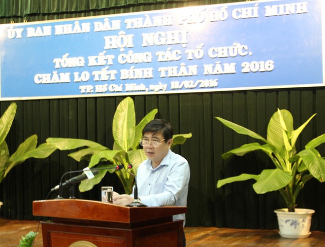 Chủ tịch UBND TP HCM Nguyễn Thành Phong phát biểu sáng 18-2