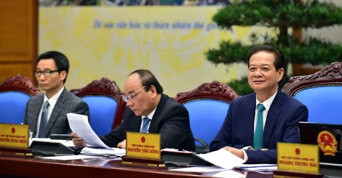 Thủ tướng Nguyễn Tấn Dũng chủ trì phiên họp Chính phủ tháng 2/2016. Ảnh: VGP
