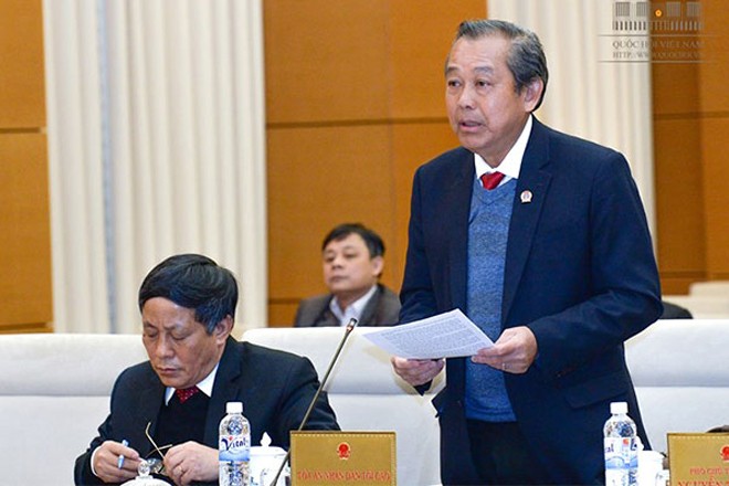 Chánh án TAND Tối cao Trương Hòa Bình trình bày báo cáo tổng kết nhiệm kỳ