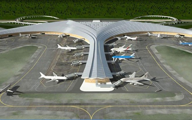 Mô hình phác hoạ sân bay Long Thành.