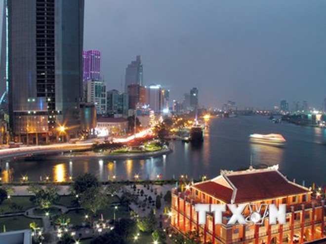 Trung tâm Thành phố Hồ Chí Minh, đầu tàu kinh tế của Việt Nam. (Ảnh: Tràng Dương/TTXVN)